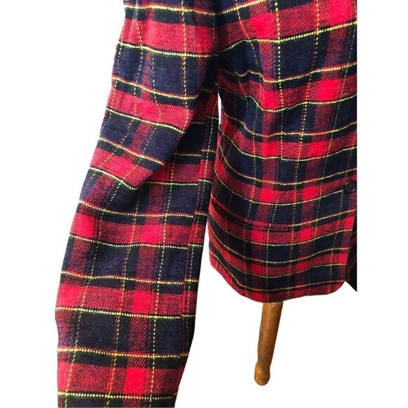 Vintage JOAN LESLIE TARTAN CHRISTMAS PLAID JACKET BLAZER LINED SIZE 16 - Picture 6 of 14